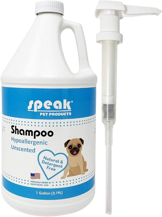 Natural Hypoallergenic Unscented Dog Shampoo Refill with Pump,1 Gallon