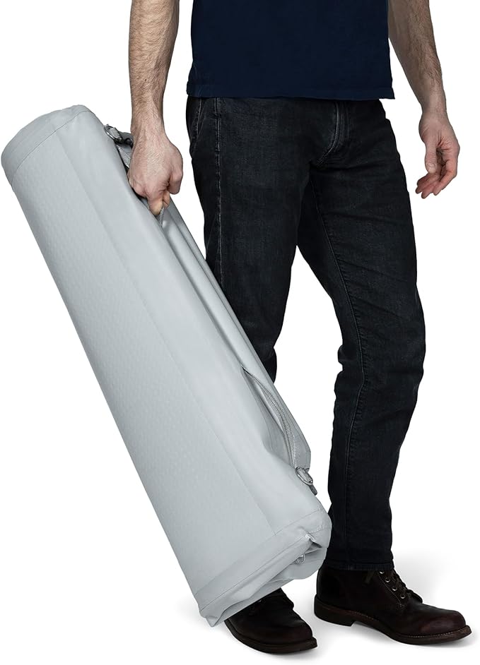 Diggs Enventur Small Soft Dog Crate - Portable Indoor & Outdoor Dog Kennel - Inflatable Ultra-Durable Travel Crate for Safe Car Travel & Adventures - 27" L x 18" W x 20" H (Grey)