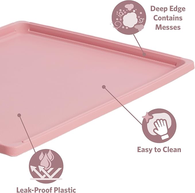 MidWest Homes for Pets, Dog Crate Replacement Pan for- 24-Inch Pink iCrate, Also Fits New World, Regular 24-Inch iCrates and Life Stages Dog crates, (Model-26PPan), Pink