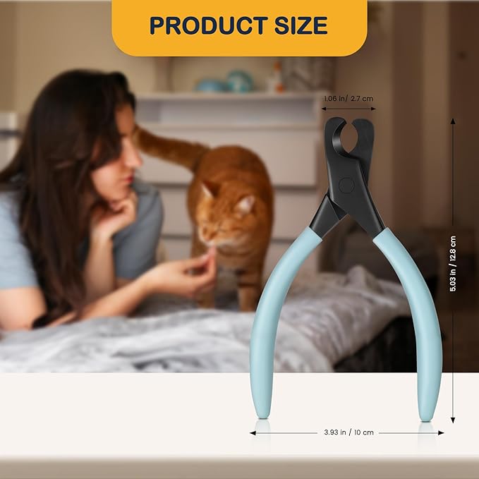BEZOX Professional Pet Nail Clippers, Premium Sharp & Safe Pets' Paw Trimmer for Large Dogs and Small Animals, Soft Grip Cat Claw Cutter with Built-in Spring - Blue Handle