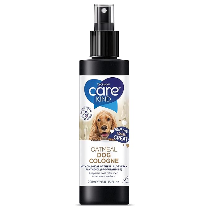 AREKIND Oatmeal Dog perfume - 6.8 Fl Oz dog spray with spray pump, Vegan dog cologne is a dog deodoriser spray. dog perfume spray dog deodorant use with our Oatmeal Dog Shampoo