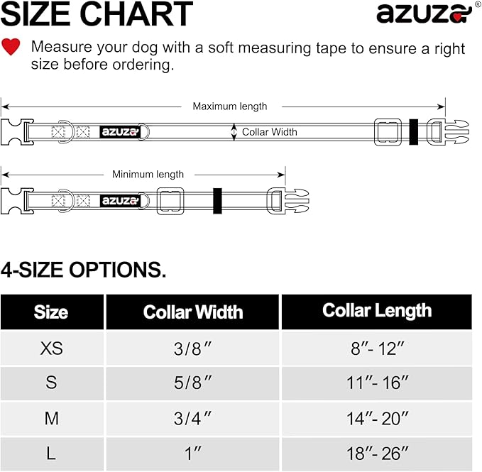 azuza 3 Pack Christmas Nylon Dog Collars Buffalo Check Durable and Comfortable Dog Collars with ID Tag Ring Adjustable for Small Dogs, S (11-16inch)