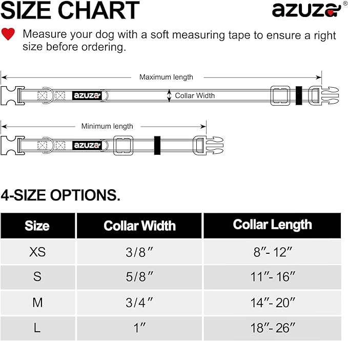 azuza 3 Pack Fall Dog Collars Comfortable and Adjustable Nylon Dog Collars for Medium Dogs, M (14-20inch)， Ginger Yellow, Rust Orange and Latte Brown