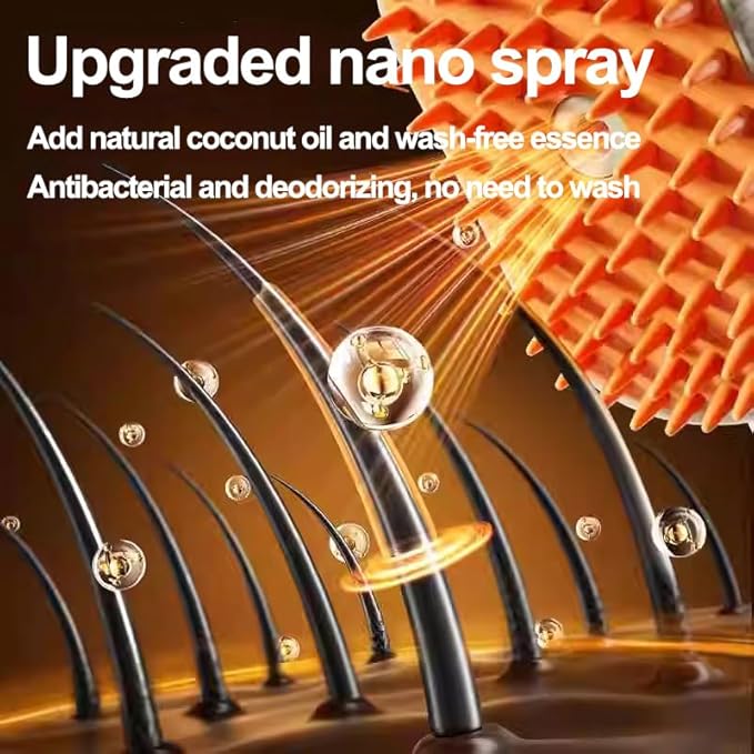 Cloud Care 3-in-1 Steam Brush for Cat/Dog Shedding - Rechargeable Anti-Static Grooming Tool with Adjustable Steam & Self-Cleaning - Detangles Long/Short Hair + Massage Function (White)