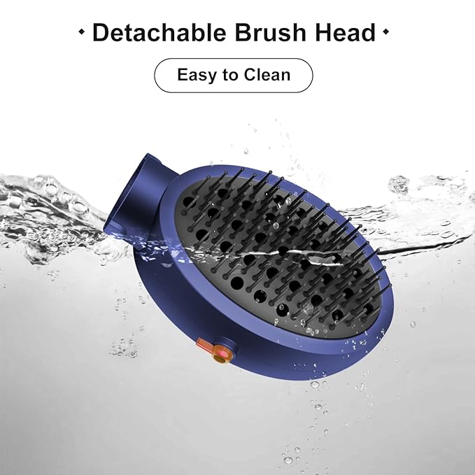 Dual Sided Hair Dryer for Dogs and Cats, Massage Blower with Metal and Nylon Brush, Grooming Comb with Flexible Soft Bristles for Medium to Large Pets (Prussian Blue)