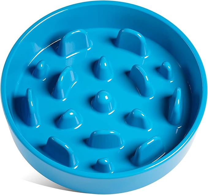 LE TAUCI Dog Bowls Slow Feeder Ceramic, 3 Cup Slow Feeding Bowl for Medium and Large Breed, Puzzle Dog Food Bowl for Fast Eater, Vortex Blue