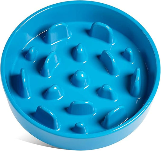 LE TAUCI Dog Bowls Slow Feeder Ceramic, 3 Cup Slow Feeding Bowl for Medium and Large Breed, Puzzle Dog Food Bowl for Fast Eater, Vortex Blue