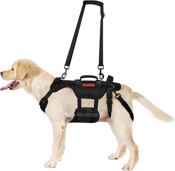 OneTigris Dog Lift Harness for Large Dogs, Dog Hip Support Brace, Full Body Dog Lifter with Handles Invictus Multifunctional Mobility Assistance Vest for Back Legs (Black, Small)