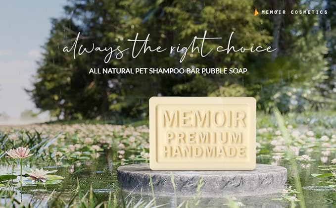 Memoir Pubble Soap – Natural Pet Shampoo Bar for Irritated, Itchy, Dry & Sensitive Skin | Manuka Honey & Goat Milk from New Zealand | Great for Puppy, Kitten and Small Animals | 4.5oz | Dogs & Cats