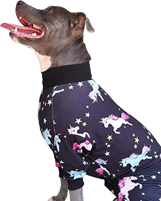 Tooth & Honey Pit Bull Pajamas - Unicorn Dog Pajamas - Lightweight Pullover Pjs - Full Coverage - Updated FIT