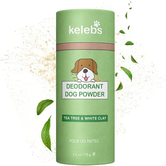 Dog Dry Shampoo for Smelly Dogs | Waterless Dry Dog Shampoo Powder | Anti Itch Shampoo for Dogs | Skin Ear & Paw | Tea Tree Oil | Talc Free with Organic White Clay Vegan | No Plastic