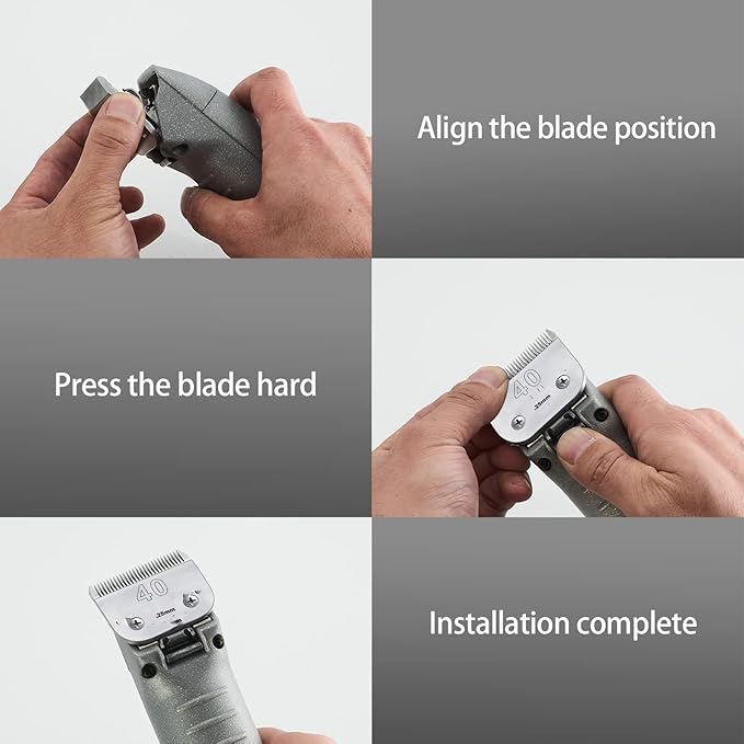 Clipper Blade Dog Grooming Compatible with Andis Clippers Carbon Infused Steel Detachable Ceramic Sharp Edge Also Compatible with Wahl/Oster Dog Clippers (40:(1/100")(0.25mm))