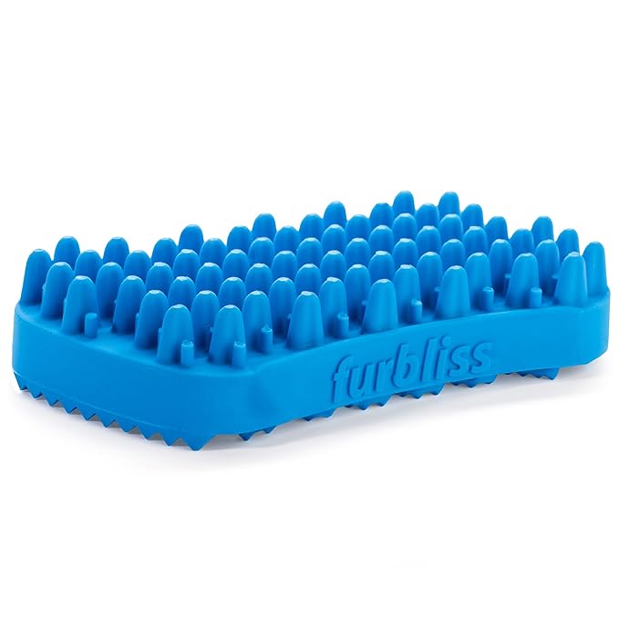 Furbliss Dog Brush for Small Dogs, Cats and Pets with Short Hair, Grooming Bathing Massaging Deshedding Multi-Functional Wet or Dry Silicone Brush (Short Hair Brush)