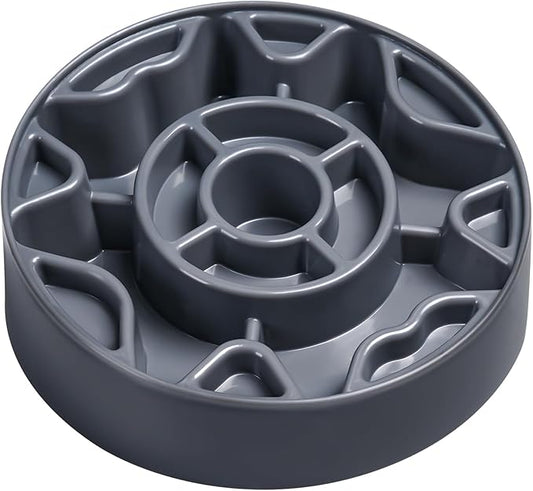 Tilted Slow Feeder Dog Bowl for Flat Face Breeds, Retro Style Non-Skid Food Bowl for Flat Face Breeds for Dogs & Cats Large, Small (Gray)