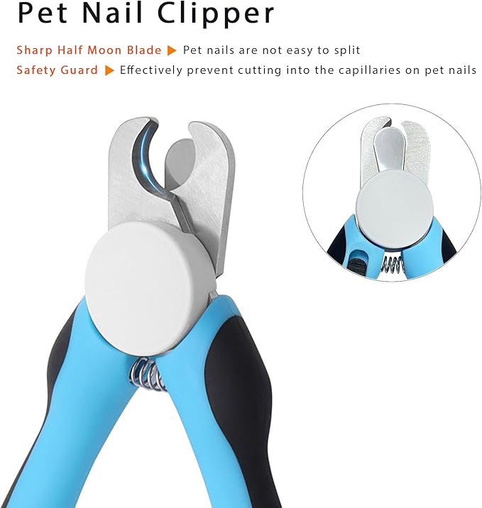 Cat & Dog Nail Clipper and Trimmer with Safety Guard, Avoid Over Cutting Toenail, Equipped with Nail File - Professional Grooming Tool for Pets
