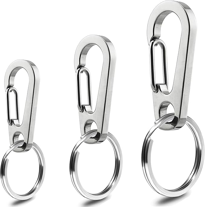 IVIA Dog Tag Clips/Multiple Size 304 Stainless Steel Quick Clip with Rings/Easy Change Pet ID Tag Holder for Small/Medium/Large Dog Cat Collars and Harnesses.(3 Pack)