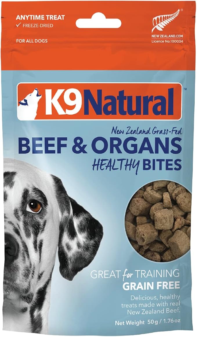 K9 Natural - Grain Free Freeze Dried Dog Treats - Beef Bites 1.76oz