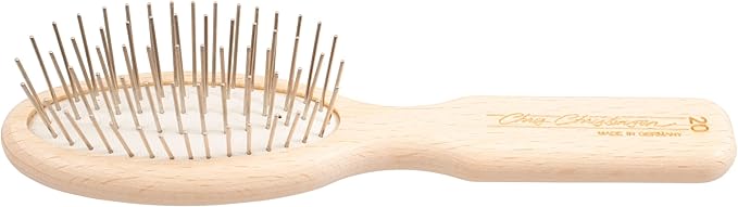 Chris Christensen Dog Brush, 5.75 inch Little Wonder Pin Brush (20mm), Original Series, Groom Like a Professional, Stainless Steel Pins, Lightweight Beech Wood Body, Ground and Polished Tips