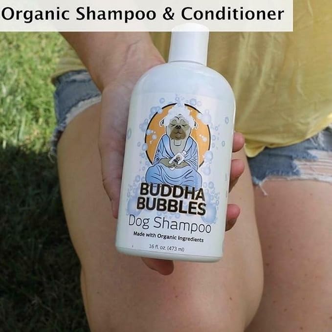 Bubbles Organic Natural Shampoo 16oz Bottle for Dogs | Gentle, Aids in Itch Relief and Fights Dandruff - Smells Great