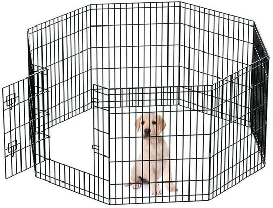 Dog Fence Outdoor inchdoor Dog Playpen 32.37" Height 6 Panels Metal Puppy Playpen for Small Dogs