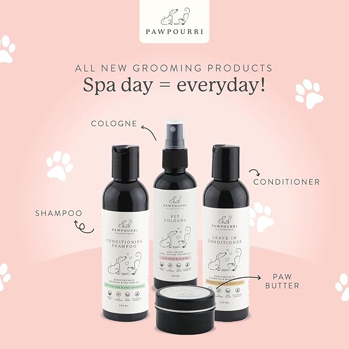 Pet Grooming Kit (Shampoo, Conditioner, Paw Butter, Cologne)