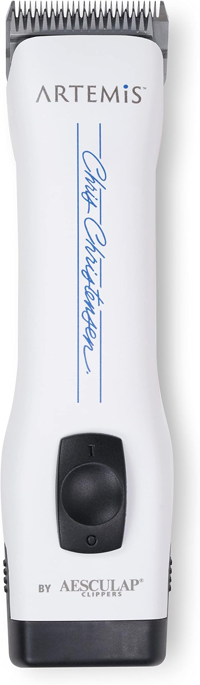 Chris Christensen Artemis Dog Clipper, Cordless Grooming, #10 Blade, Runs Quiet 63 db, Lightweight 0.84 lbs, 4-Hours Run Time Lithuim Ion Battery, Made in Germany, White