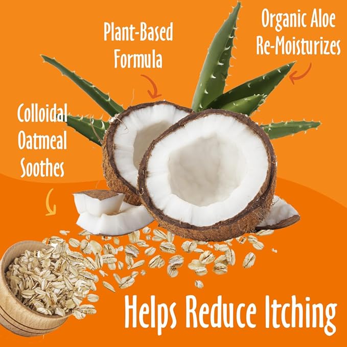 earthbath, Oatmeal & Aloe Dog Shampoo - Oatmeal Shampoo For Dogs, Itchy, Dry Skin Relief, Dog Wash, Made in USA, Cruelty Free Pet Shampoos - Vanilla & Almond, 32 Oz (1 Pack)