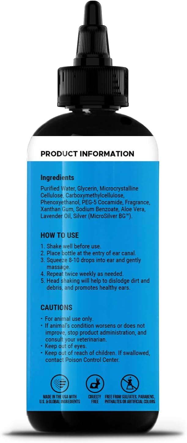 Pet Honesty Restore + Soothe Ear Cleaner for Dogs & Cats, Soothes Itching, Gentle on Sensive Ears, Irritation and Aches (Aloe Vera) - 4oz