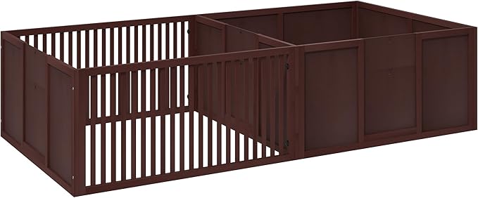 PawHut Whelping Box for Dogs Built for Mother's Comfort, Dog Whelping Pen with Removable Doors, Puppy Playpen for Indoors, Newborn Puppy Supplies & Essentials, 81" x 39" x 20", Coffee