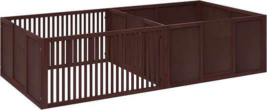 PawHut Whelping Box for Dogs Built for Mother's Comfort, Dog Whelping Pen with Removable Doors, Puppy Playpen for Indoors, Newborn Puppy Supplies & Essentials, 81" x 39" x 20", Coffee