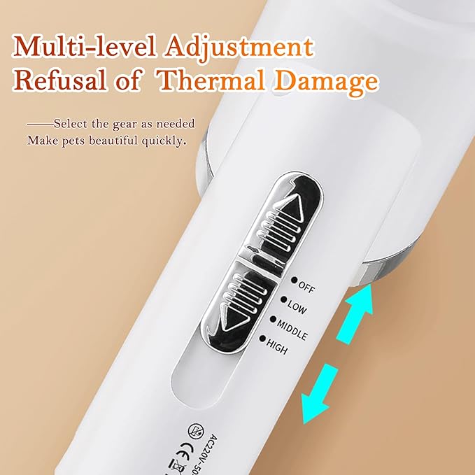 Pet Hair Dryer, Dryer Handheld Portable 3 in1 New Upgrade Removable Comb Multifunctional Grooming Comb Brush Dry and Wet for Cats, Dogs, Rabbits and Other Hair Care