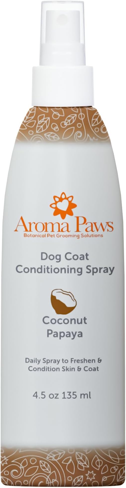 Dog Coat Conditioning Spray - Pet-Friendly Detangler Spray with Natural Essential Oils for Dogs - Daily Dog Spray to Eliminate Odors and Knots - Coconut Papaya 4.5 oz