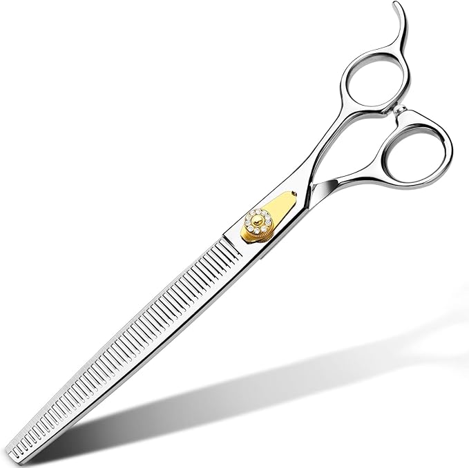 Gimars 8 Inch Sharp 54 Teeth Professional Dog Grooming Scissors Heavy Duty 440C Stainless Steel Ergonomic Pet Grooming Scissor for Dogs, Cats and Other Animals