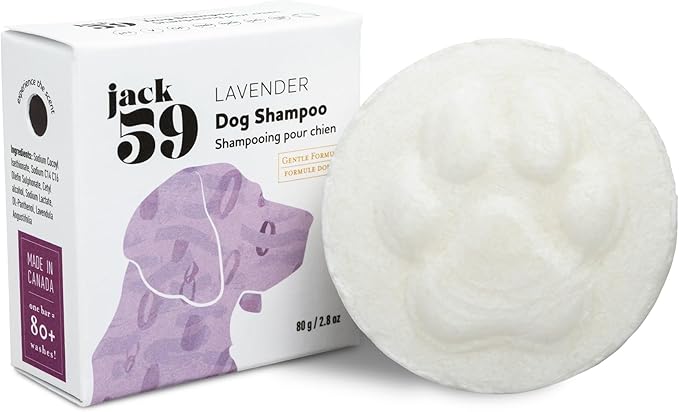 Organic Dog Shampoo Bar Soap with Added Conditioners for Skin, All Natural Puppy Bath Soap, pH Balanced, Vegan, 80+ Washes, Lavender, 80 oz