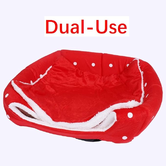 Spring Fever Hamster Guinea Pig Rabbit Dog Cat Chinchilla Hedgehog Bird Small Animal Pet Bed House Hideout Cage Accessorie B Red XS
