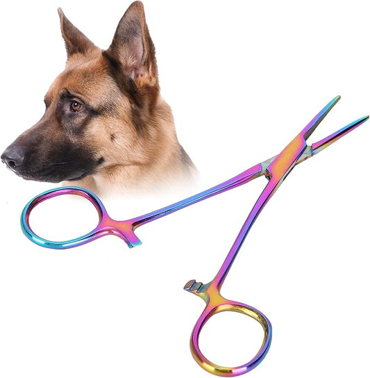 Hemostat Forceps, Dogs Cats Hemostat Forceps Scissors Dog Grooming Ear Cleaning Straight Clamp Ear Hair Clamp Pulling Shears Plier