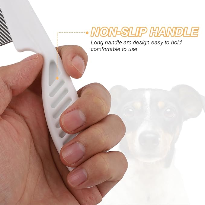 2 Packs Pet Hair Comb, 2 in 1 New Dog Comb Multifunctional Pet Hair Comb Pet Hair Comb Flea and Tear Stain Removal Cat Comb for Grooming and Dehairing Face and Paws