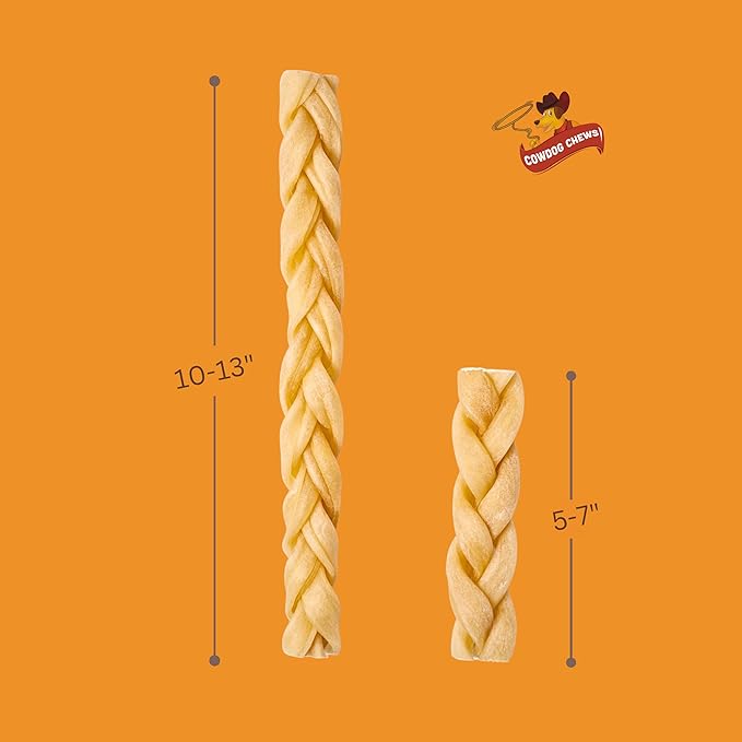 Collagen Sticks - Odor-Free, All Natural Collagen Dog Chews for Healthy Joints, Skin & Coat. Best Rawhide and Bully Stick Alternative Filled with Beefhide Goodness. (Braid 10-13" (5 Pack))
