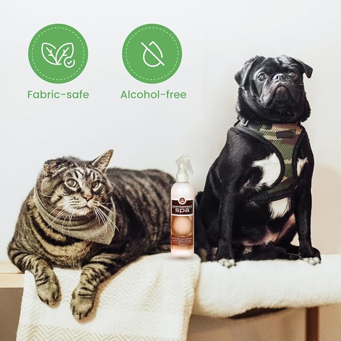 Best Shot Scentament Spa Botanical Body Splash, Detangler Spray, Hypoallergenic Body Spray for Cat, Dog, Warm Vanilla Sugar, 8 Oz.