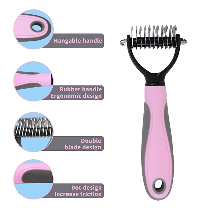 Cat Brush for Shedding, Cat Brushes for Indoor Cats, Pet Cat and Dog Self-Cleaning Brush, Removes Loose Undercoats and Mats, Dog Brush Pet Massage Brush for Short and Long Hair Dogs, Cats, Rabbits