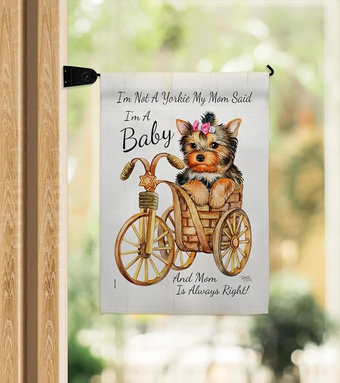 Breeze Decor Not Yarkie, I'm Baby Garden Flag Set Mailbox Hanger Dog Puppy Spoiled Paw Canine Fur Pet Nature Farm Animal Creature House Banner Small Yard Gift Double-Sided, Made in USA