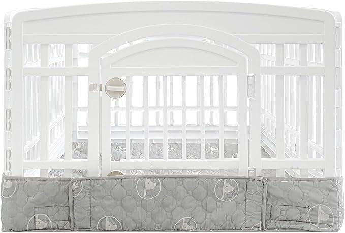 PJYuCien Dog Playpen Bottom Pad Fits for 36 Inch 4 Panels Exercise Pet Pen, Using as a Fence Stabilization and Puppy Pen Mat, Hoop and Loop Design, Grey (Playpen Not Included)