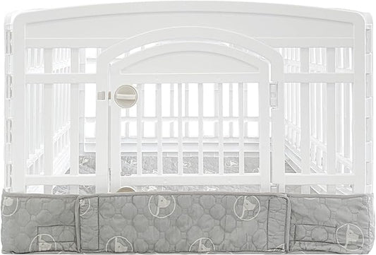 PJYuCien Dog Playpen Bottom Pad Fits for 36 Inch 4 Panels Exercise Pet Pen, Using as a Fence Stabilization and Puppy Pen Mat, Hoop and Loop Design, Grey (Playpen Not Included)