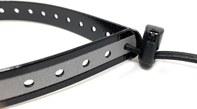 Replacement GPS eCollar with Adjustable Bungee, Multi-Hole Design, and Secure Toggle Closure for Small Dogs (Reflective Black, Small Neck)