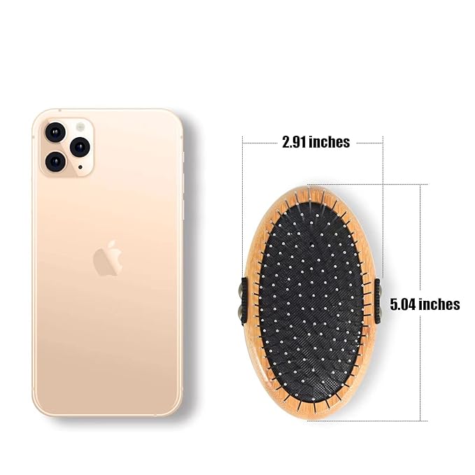 Bamboo Palm Ball Pin Brush for Small Dog & Cat Grooming Massaging Shedding and Bath Metal Pin Pets Tools