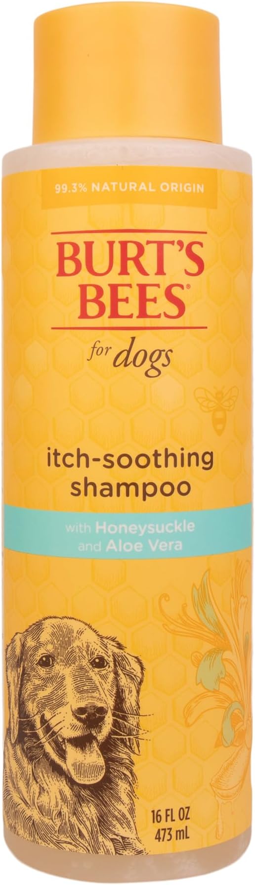 Burt's Bees for Pets Itch Soothing Shampoo with Honeysuckle, 2pk, 95% Natural Origin Formulas, Dog Shampoo for Itchy Dogs, Dog Shampoo Itchy Skin Relief, 2pk, 16 oz