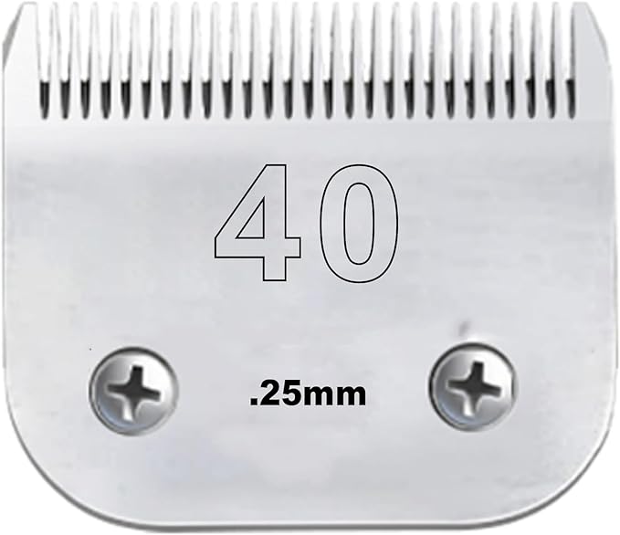 Clipper Blade Dog Grooming Compatible with Andis Clippers Carbon Infused Steel Detachable Ceramic Sharp Edge Also Compatible with Wahl/Oster Dog Clippers (40:(1/100")(0.25mm))