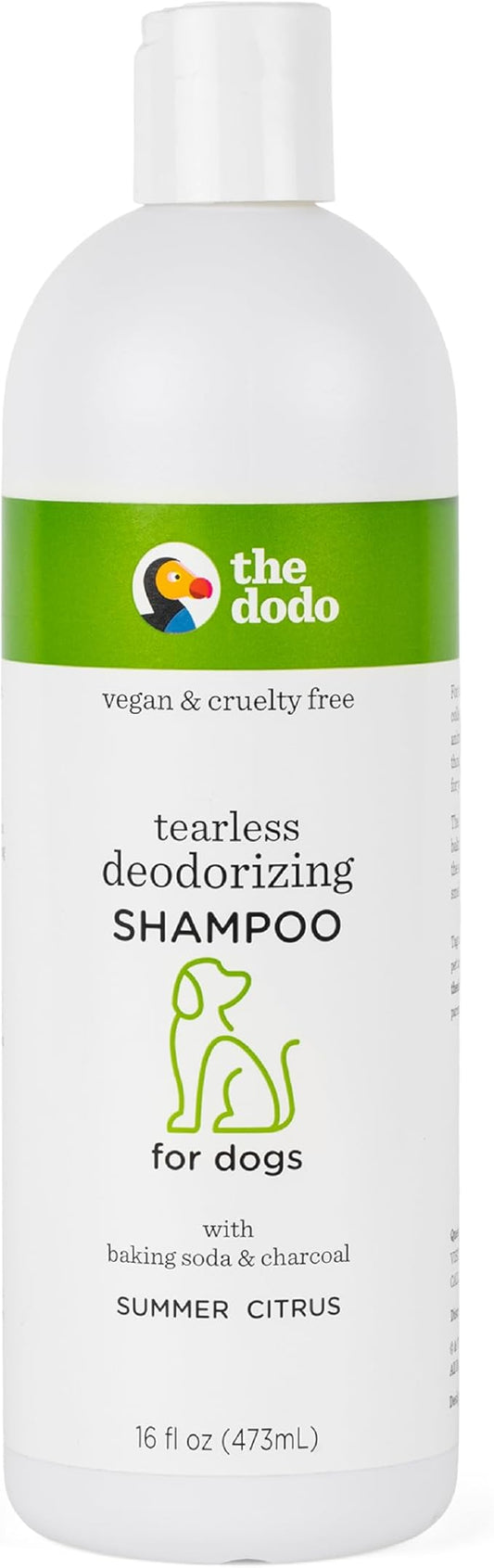 The Dodo Tearless Deodorizing Shampoo for Dogs, Summer Citrus with Baking Soda and Charcoal; Dog Shampoo Deodorizer