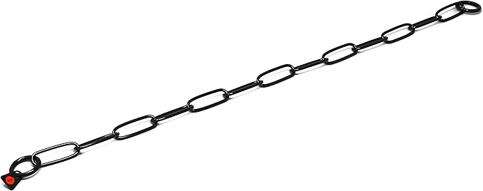 Herm. Sprenger Black Stainless Steel Long Link Fur Saver Dog Training Collar | No-Pull Slip Chain for Small Medium Large Dogs for Easy Control Made in Germany | 3mm, 53cm (21in)
