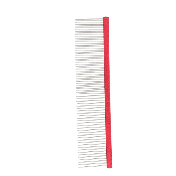 Greyhound Comb For Dogs, Metal Comb For Dogs Metal Dog Comb Cat Comb For Removing and Knots Dog Combs with Rounded Ends Grooming Tool For Long Short Haired Dog (Red